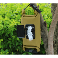 Outdoor Camping Portable Wet Paper Bag Open Cover Tissue Storage Bag Khaki