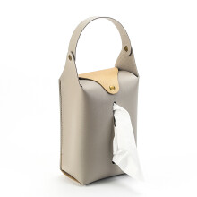 Nordico semplice coprifazzoletto tavolino da tè soggiorno creativo scatola di fazzoletti in pelle (grigio)
