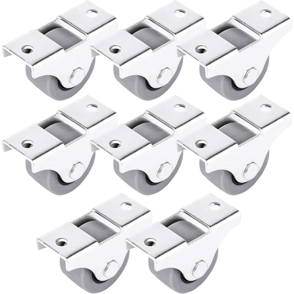 (Pack Of 8) 25Mm Rubber Caster Set Plastic Swivel Dual Casters Metal With Plate Furniture Appliances & Equipment Small Mini Casters 6932766537282