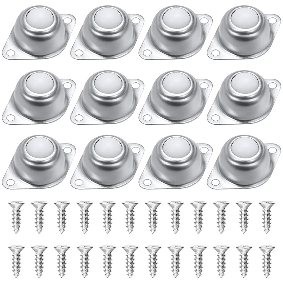Ball Casters Furniture Casters, 12 Pieces Small Nylon Ball Bearing Rollers, With 24 Matching Screws, Furniture Machinery Luggage Sliding Carriage Conv 6932766537411