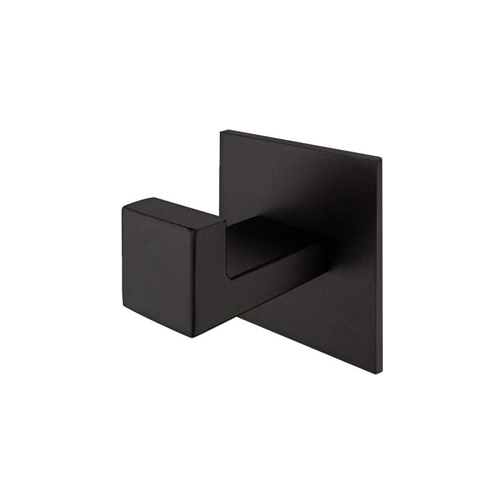 2 Ganchos Para Toallas Autoadhesivos De Acero Inoxidable 304 De Color Negro Sin Taladrar, Ganchos Para Toallas De Color Negro, Accesorios De Ba?O, Gan-image