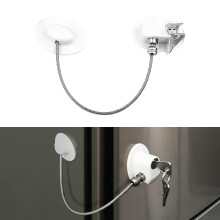 Cerradura para refrigerador, kit de cerradura de puerta con pegamento de aleaci?n de zinc, cerradura de seguridad autoadhesiva a prueba de ni?os con l