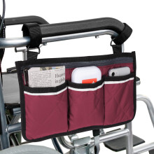 Bolsa lateral para reposabrazos de silla de ruedas, bolsa organizadora para andadores con tiras reflectantes, bolsas de almacenamiento impermeables pa