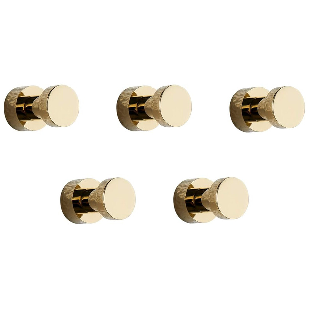 Self Adhesive Hooks, Heavy Duty Wall Hooks Towel Hooks for Bathroom Kitchen Door Closet Closet Brass 5 Packs (Gold)-image-OPC-PG5VKXK-NEW