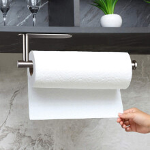 Toallero de papel sin perforaciones, autoadhesivo o perforable, soporte para toallas de papel de acero inoxidable, soporte para pa?uelos adecuado para
