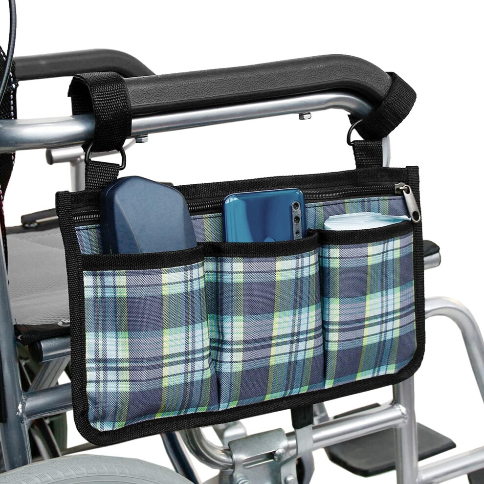 Lifeasy Wheelchair Armrest Side Bag, Walker Organizer Bag With Reflective Strips Waterproof Storage Bags For Wheelchair, Mobility Scooter, Walker, Rollator Ca