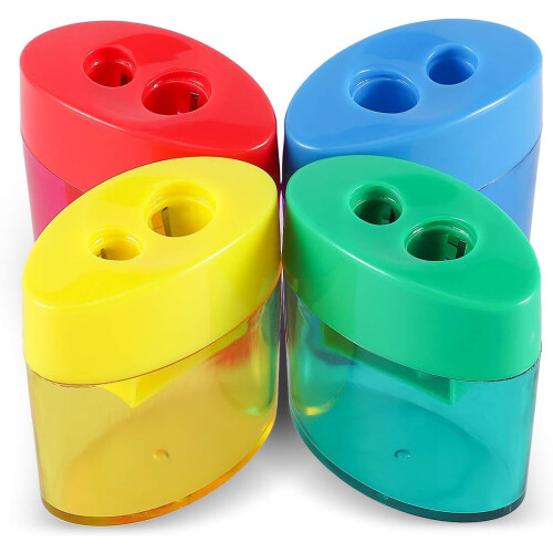 2 Hole Pencil Sharpener, Kids Pencil Sharpener, Handheld Pencil Sharpener-12 PACK 2