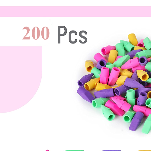 Pencil Erasers, Cap Erasers, 200 Pack (Random Color) 1