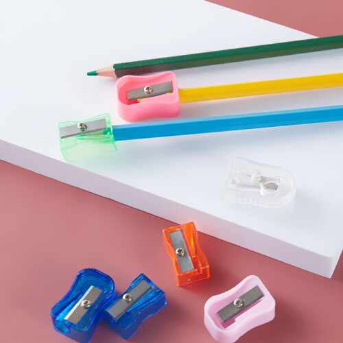 Bulk Plastic Pencil Sharpener Assortment (Pack of 50 Random Colors) 2