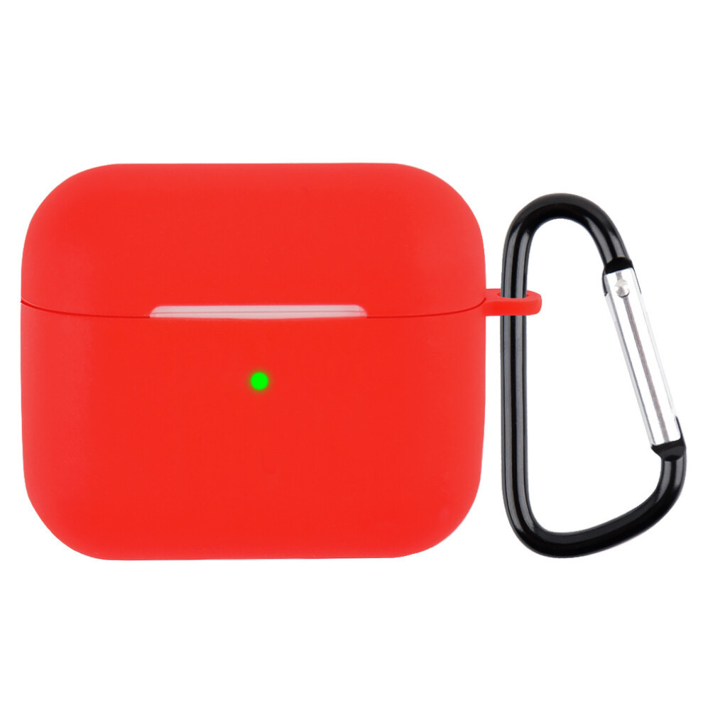 Compatible With Airpods 3 Case, Shock Absorbing Soft Silicone Case With Keychain [Front Led Visible] (Red) Red 6932766540503