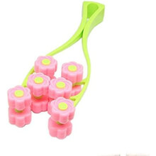 Massaggiatore per il viso, massaggiatore per il viso, rullo massaggiante a forma di fiore per rassodamento del viso a V, strumento di bellezza (rosa)