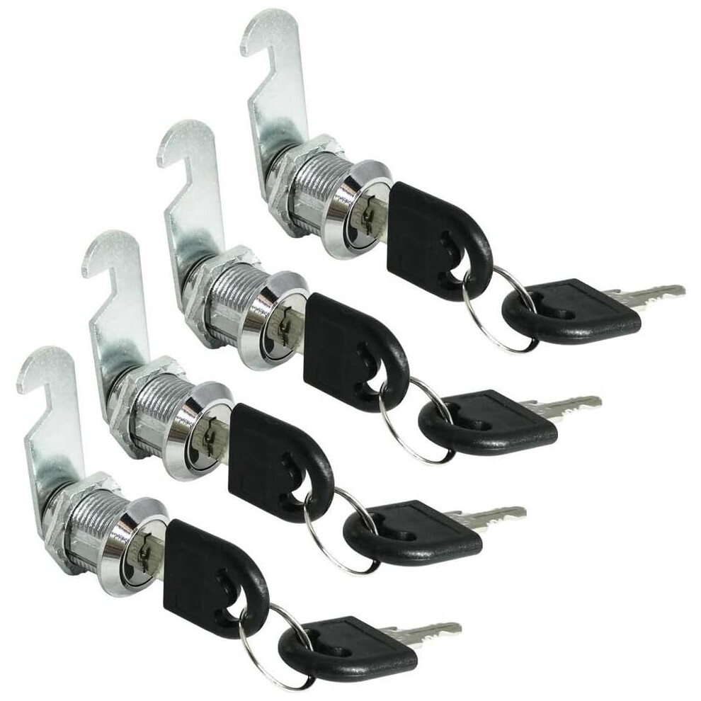 (Clé différente 25 mm) Cylindre à came pour serrure à cylindre pour boîte aux lettres, tiroir, armoire, quincaillerie pour armoire (lot de 4)