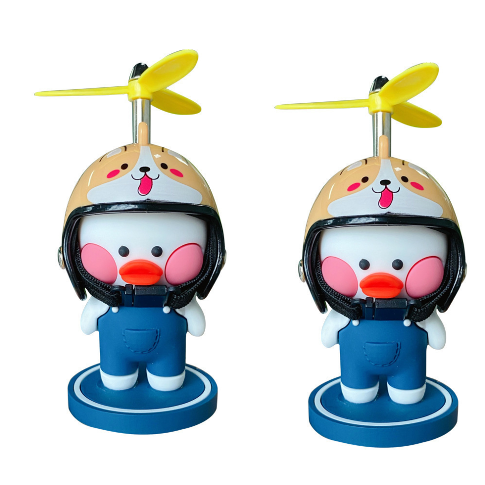 Set Of 2 Duck Toy Car Dashboard Rearview Mirror Decoration Propeller Duck Car Ornaments With Helmet For Adults, Kids, Women, Men ( Dog) Brown 6932766541548