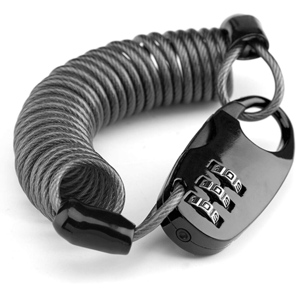 Bicycle Helmet Cable Lock Mini Motorcycle Anti-Theft Bicycle Locks Portable 3 Digit Resettable Bike Cable Lock For Travel Luggage Helmet 6932766541746