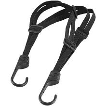 Corda per casco da motocicletta, corda per casco nera, cinghia elastica retrattile per casco con 2 ganci (68 cm/26,7")