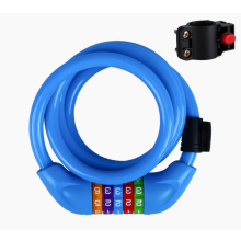 Bike Cable Lock - 3.9ft Resettable Cable Lock - Auto Winding 5 Digit Combination Bike Lock (Blue)