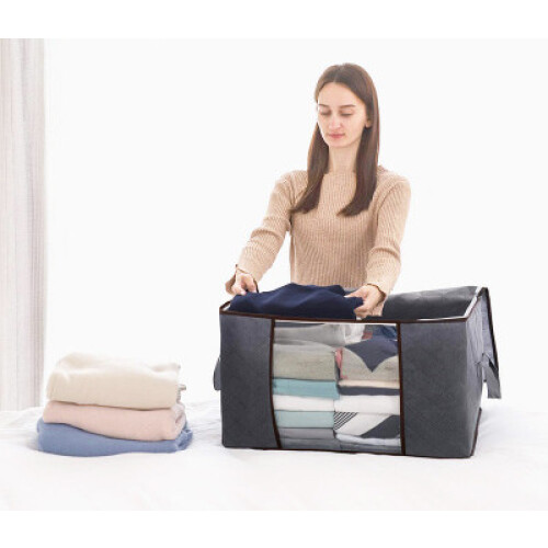 Storage bag for sheets, blankets, clothes Gray 2-pack 2