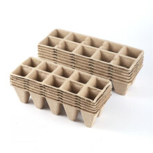 10 x Macetas para pl?ntulas de flores y plantas, de fibra biodegradable, con 100 compartimentos para huerto