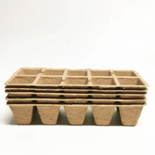 5 x Macetas para pl?ntulas de flores y plantas, de fibra biodegradable, con 100 compartimentos para huerto