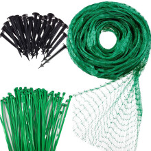 Filet anti-oiseaux 2x5m Filet pour potager Poulailler avec 50 serre-câbles et 10 piquets