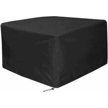 (120x120x74cm) Housse de table de jardin imperméable Housse de protection pour meubles de jardin d'extérieur Oxford 210D Noir