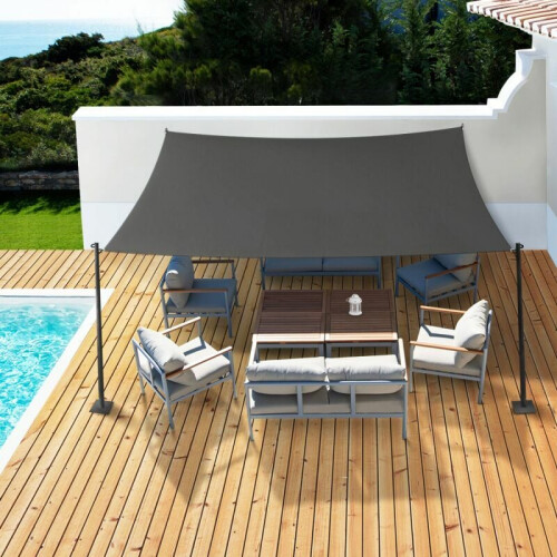 (Grigio) Vela parasole rettangolare 2x3 M 1