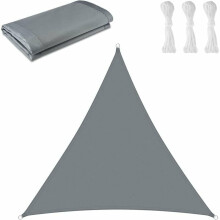 (Grigio, 3 x 3 x 3m) Vela ombreggiante, vela ombreggiante triangolare per protezione UV all'esterno, su terrazze e in giardino