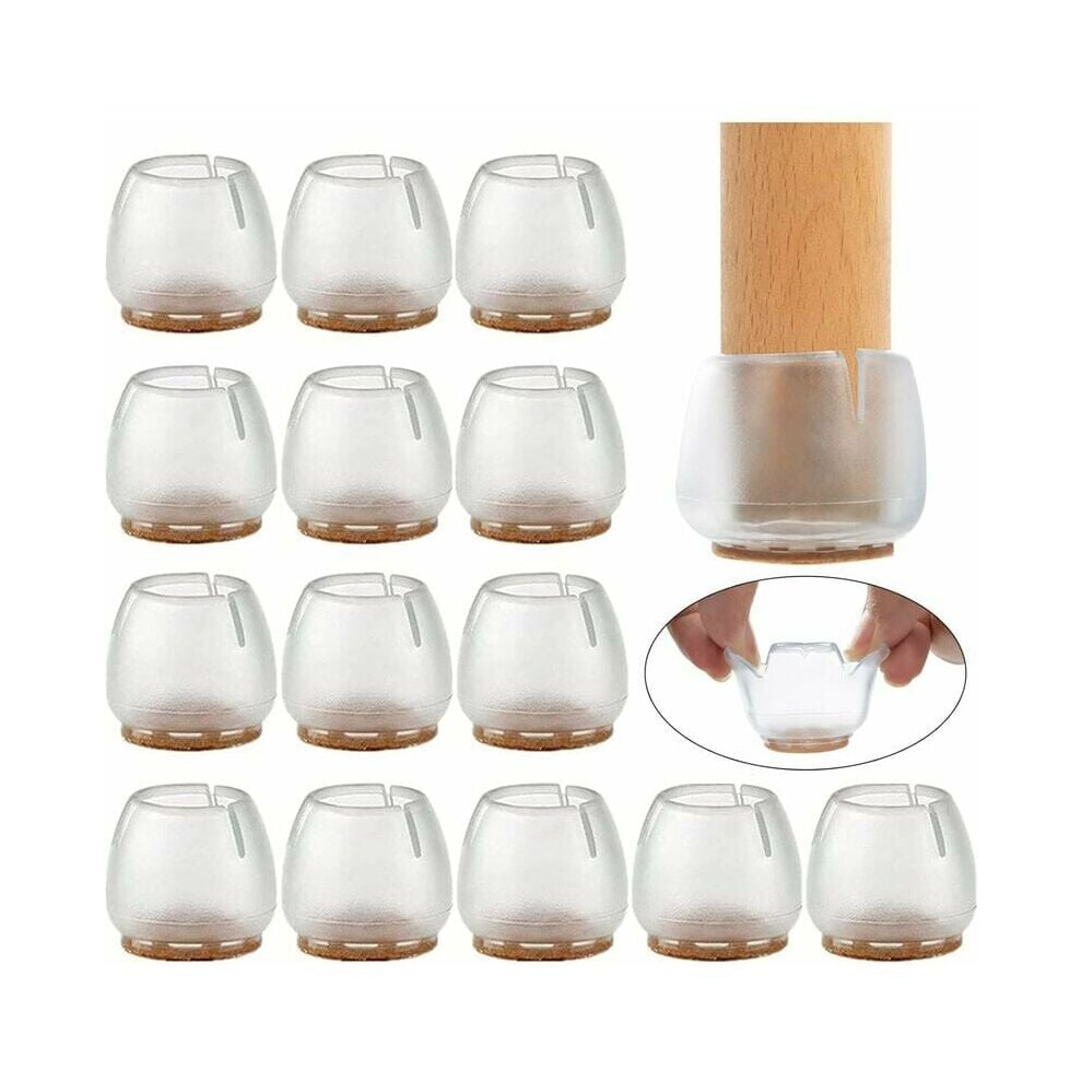 32Pcs Chair Caps 17Mm-21Mm Furniture Glides Silicone Protectors Chair Leg Pads Chair Leg Caps Table Cover Anti-Scratch Floor Protector For Foot 6932766543481