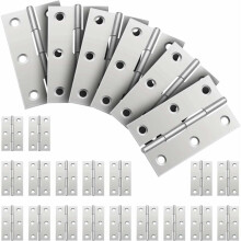 24 piezas de conectores de bisagra de acero inoxidable, bisagra de acero inoxidable, bisagras de puerta plegable, bisagras de piano peque?as para mueb