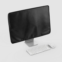 Dustproof Cover for Apple iMac(24", Black), Compatible with Apple iMac 24" Desktop Computer PU Leather Protective Cover
