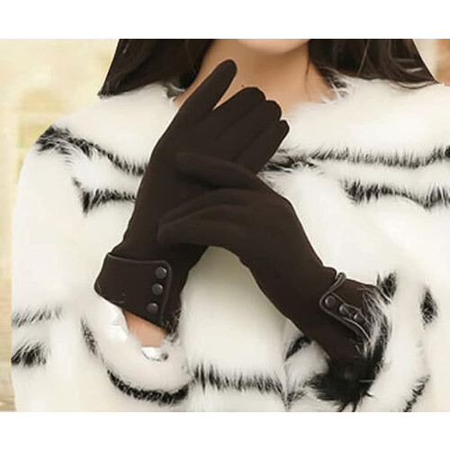 Paar warme Winterhandschuhe für Damen, Kaffeefarbe, Touchscreen, winddichte, gefütterte dicke Handschuhe 2