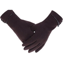 Paar warme winterhandschoenen voor dames, koffiekleurige touchscreen, dikke voering en winddichte handschoenen