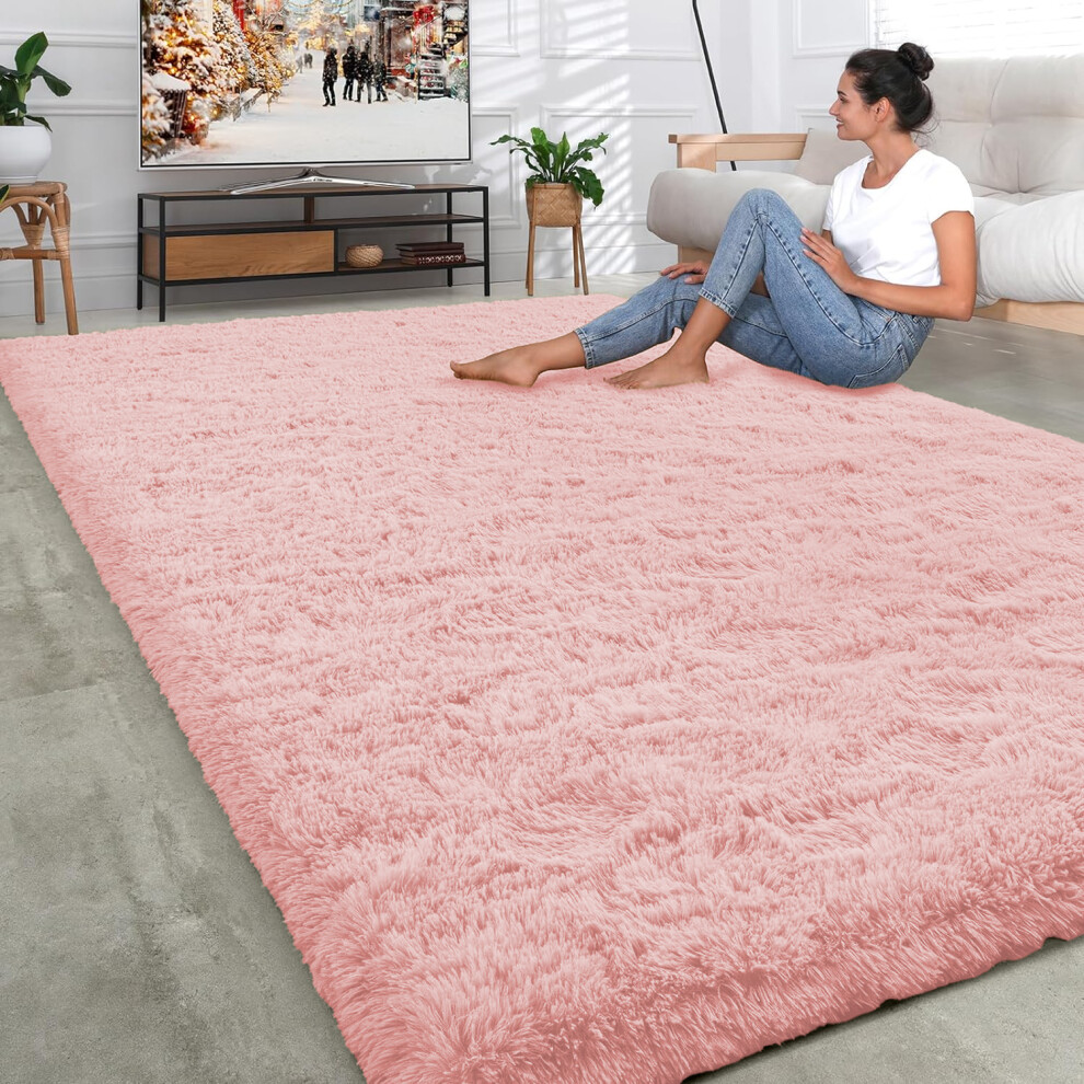 (Pink, 200X290) Shaggy Non Slip Rugs Living Room Area Carpet Mat-image-OPC-PDBPQZJ-NEW