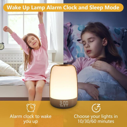 Touch night light with alarm clock simulating sunrise 1