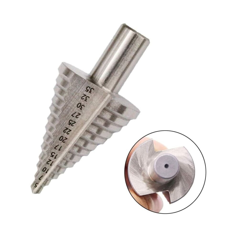 Step Cone Drill Bit, 13 Steps 5Mm-35Mm Hss Step Drill Bit 4241 Step Drill Bit Titanium Hole Cutter Tool Cone Tip Hexagon Point Hss Tool Kit For Steel, 6932766544334