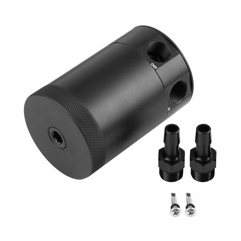 Oil Tank, Universal Oil Tank Two Hole Aluminum Catch Engine Oil Tank Can Breathe Estate Tank Kit 6932766544358