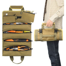 Kit de electricista, tipo rollo, bolsa de electricista, bolsa de almacenamiento, bolsa para colgar, kit de hardware para montar en el autom?vil, color
