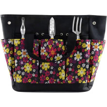 Bolsa de almacenamiento de herramientas (negra y rosa), bolsa de transporte para herramientas de jard?n, utilizada para caja de herramientas, herramie
