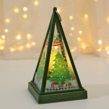 Lanterna triangolare natalizia, albero di Natale verde, decorazioni natalizie a LED, regali della vigilia di Natale, decorazioni per finestre