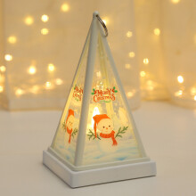 Lanterna triangolare natalizia, pupazzo di neve bianco, decorazioni natalizie a LED, regali della vigilia di Natale per l'albero di Natale, decorazion