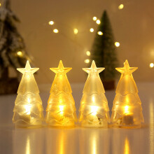 4 Stück Weihnachtsnachtlichter - Weihnachtsbaum, LED-Weihnachtsdekoration, Weihnachtsgeschenke, Fensterdekoration