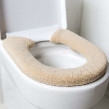 Beige Luxury Thick Antibacterial Toilet Seat Cover Warm Universal