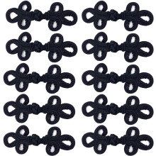 Botones negros de rana, 10 pares, para su?teres, capas, abrigos, bufandas, c?rdigans y trajes