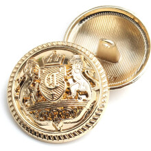 10 Stück 20mm modische dekorative Metallknöpfe mit Spitzennetz-Oberfläche und Logo - Knöpfe mit Schnalle für Mantel, Gold