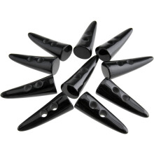 10 botones de resina con 2 agujeros para coser, color negro