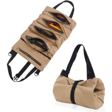 soporte para herramientas de lona (caqui), bolsa de herramientas multifuncional con 5 bolsillos, bolsa de herramientas resistente al desgaste, adecuad