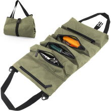 1 bolsa de herramientas con ruedas, color verde, bolsa de transporte de herramientas con 5 bolsillos con cremallera, bolsa de herramientas port?til Ox