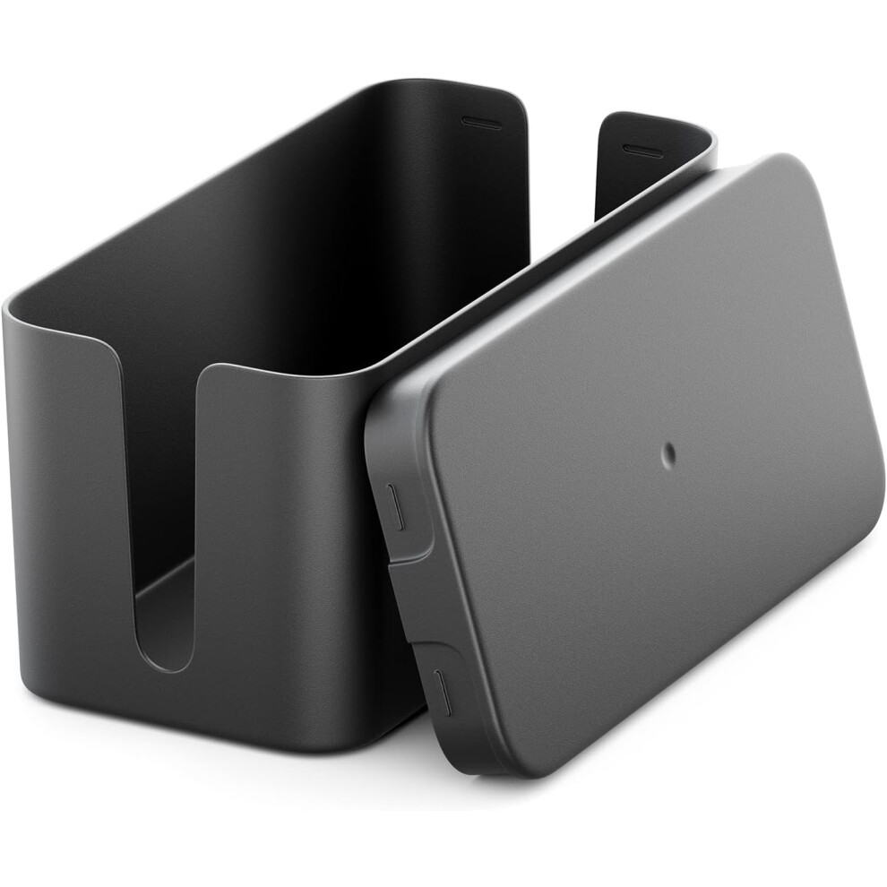 Photos - Cable (video, audio, USB) Cable Management Box Cable Organization Box 23.5cm x 11.5cm x 11.5cm Black Robust Plastic 2 Side Cable Guides Protection and