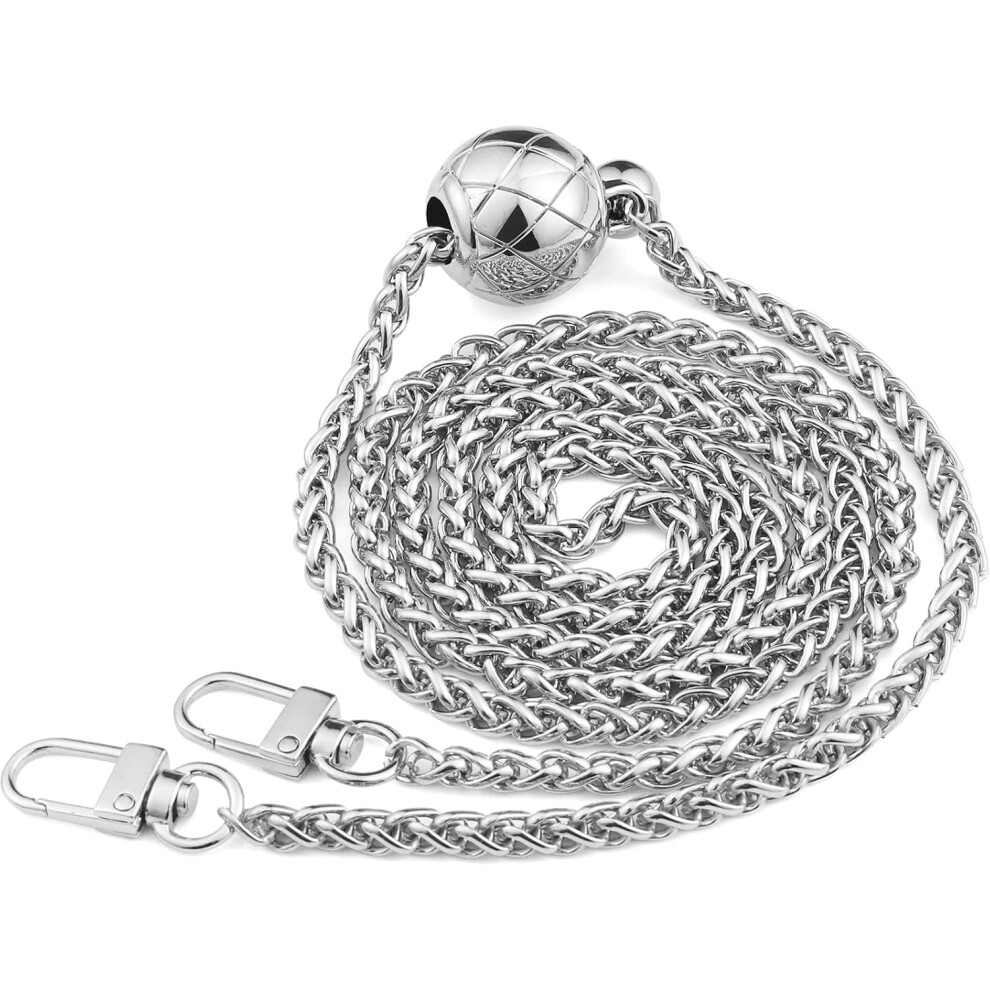Silver Bag Chain, 120Cm Silver Handbag Chain, Adjustable Metal Bag Chain For Crossbody Bag Purse 6932766545935
