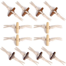 12 pares de botones de palanca, botones de cuerno, broches de bot?n de palanca, botones de costura con cuerda, bot?n de costura de madera de olivo, 1/